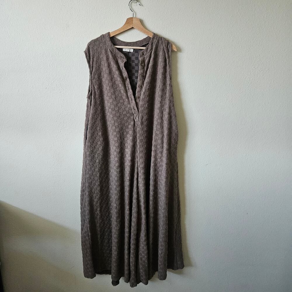 Shop Stevie Wide Leg Chess Board Textured Brushed Knit Jumpsuit Small